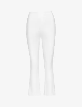 FAUX LEATHER CROP FLARE LEGGING (WHITE) - COMMANDO