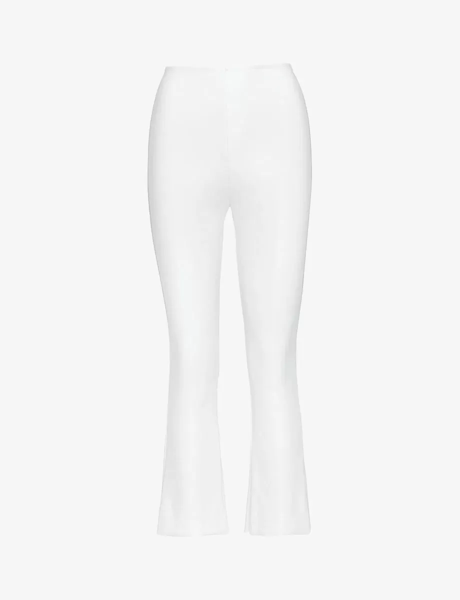 FAUX LEATHER CROP FLARE LEGGING (WHITE) - COMMANDO