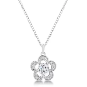 Flower Cubic Zirconia Pendant Necklace