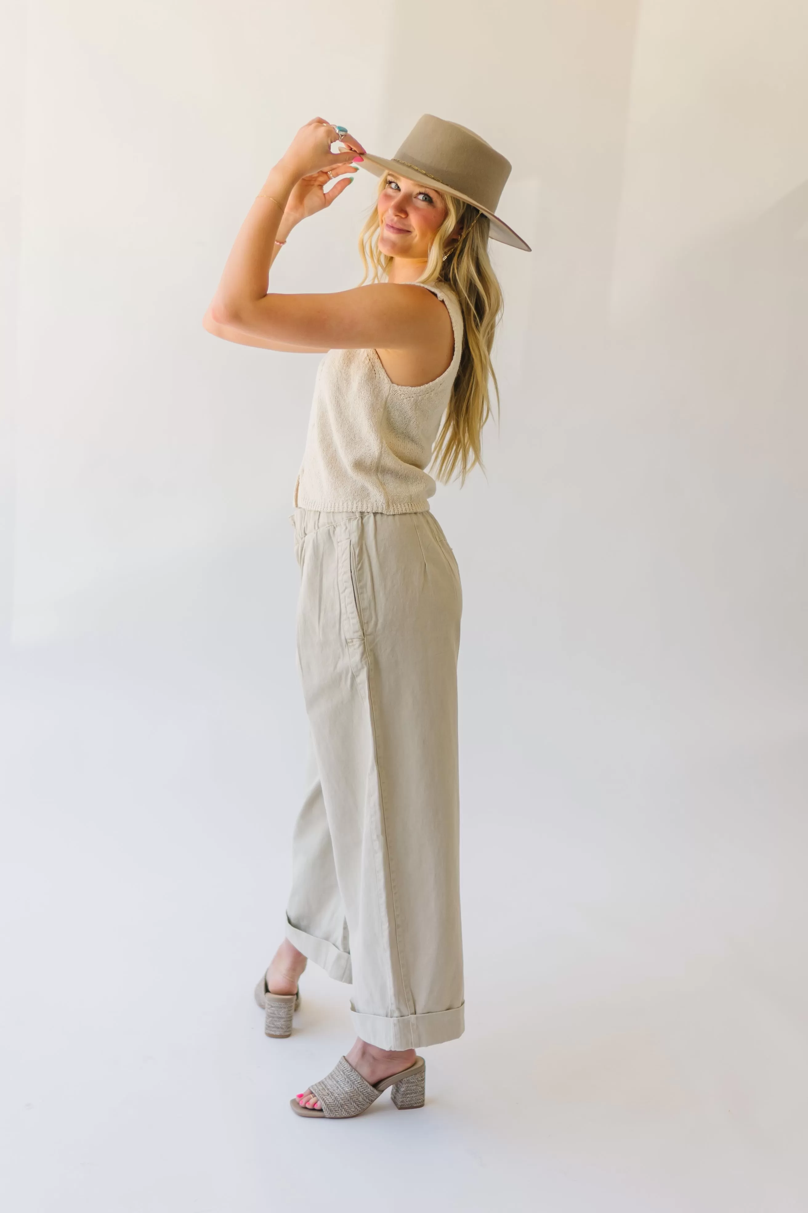 Free People: After Love Cuff Pants in Sandshell