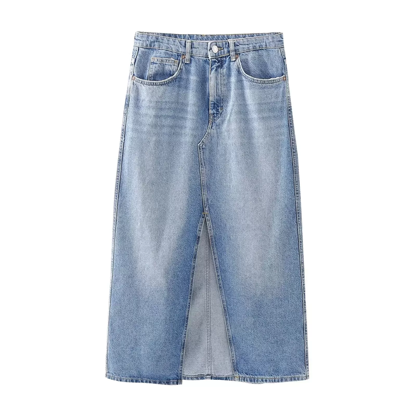 Georgia Denim Front Slit Skirt