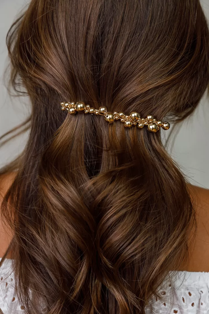 GOLD BEADED BARRETTE