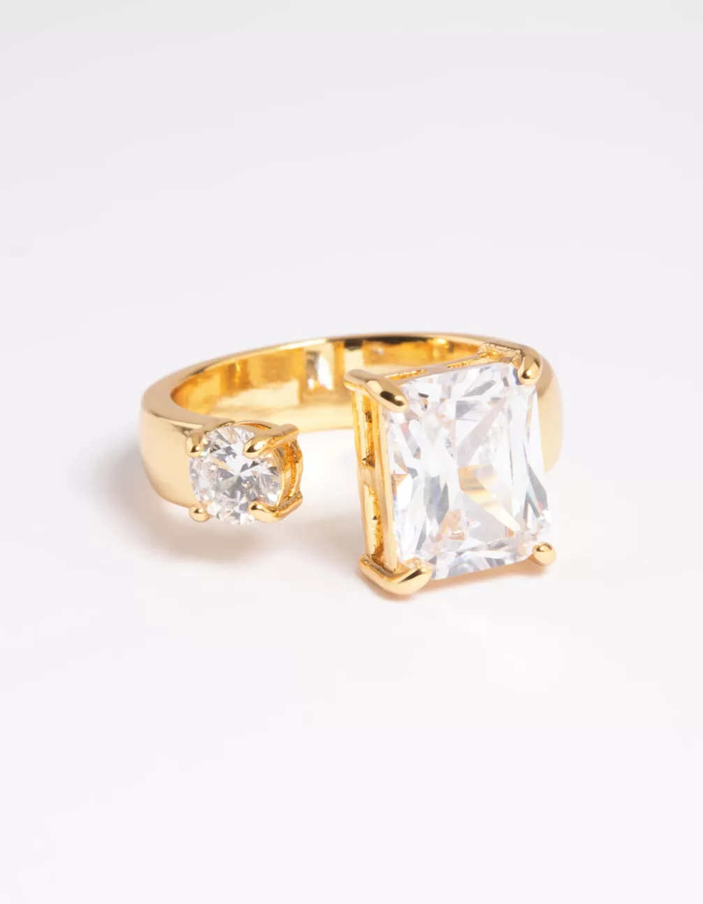 Gold Plated Cubic Zirconia Solitaire Ring