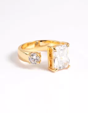 Gold Plated Cubic Zirconia Solitaire Ring