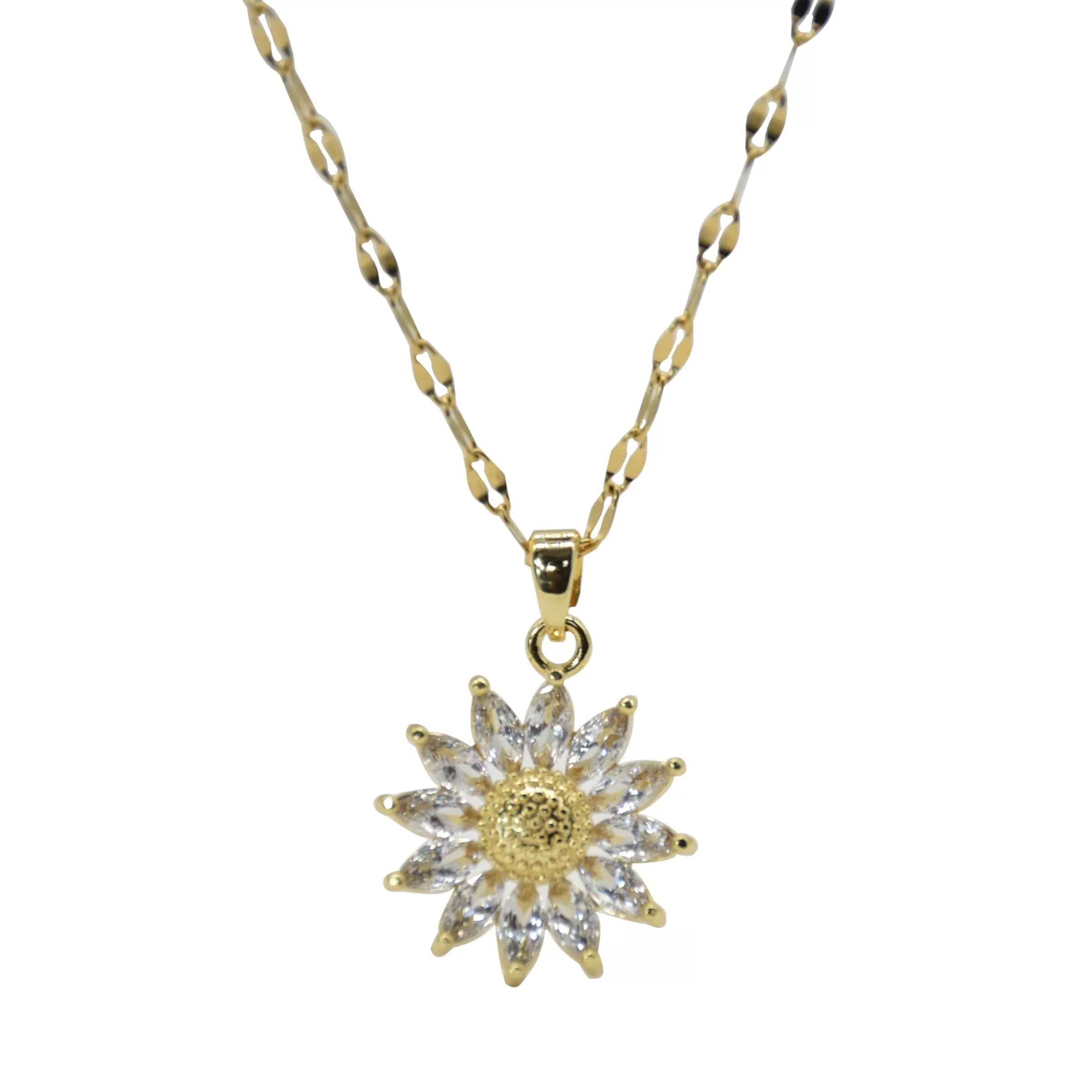 Gold Plated Sunflower Necklace