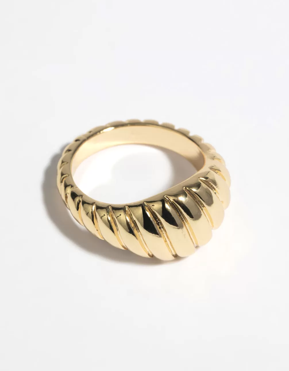 Gold RIbbed Ring