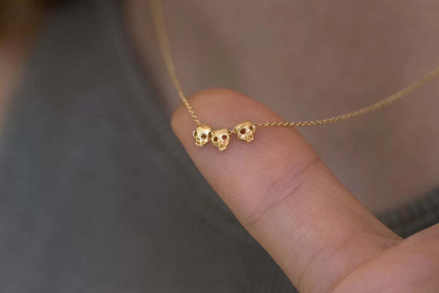 Gold Skull Necklace