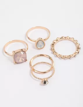 Gold Textured Shape Ring Pack