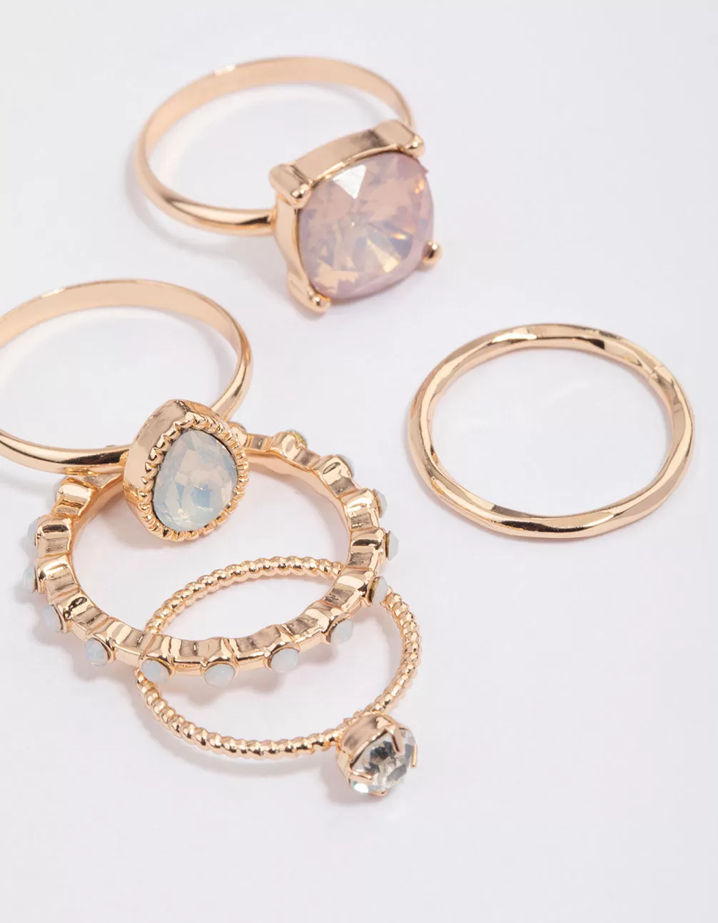 Gold Textured Shape Ring Pack