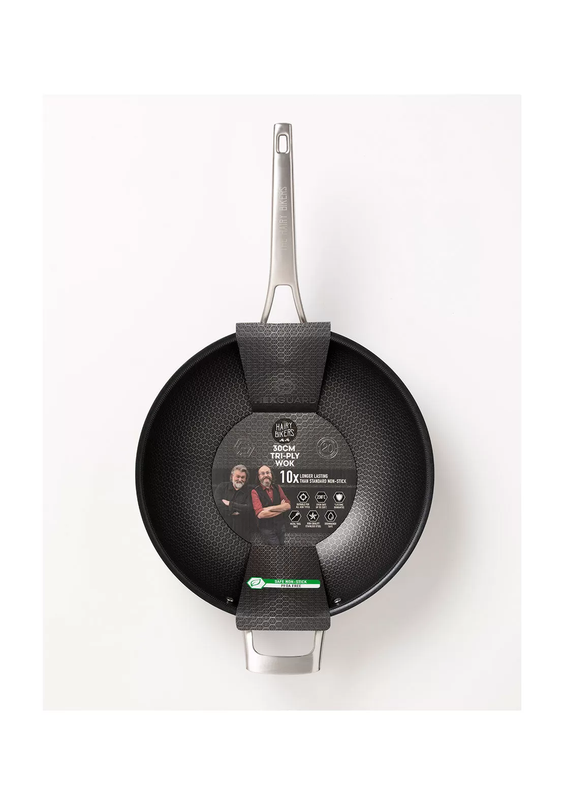 Hairy Bikers Hex Guard 30cm Wok Pan