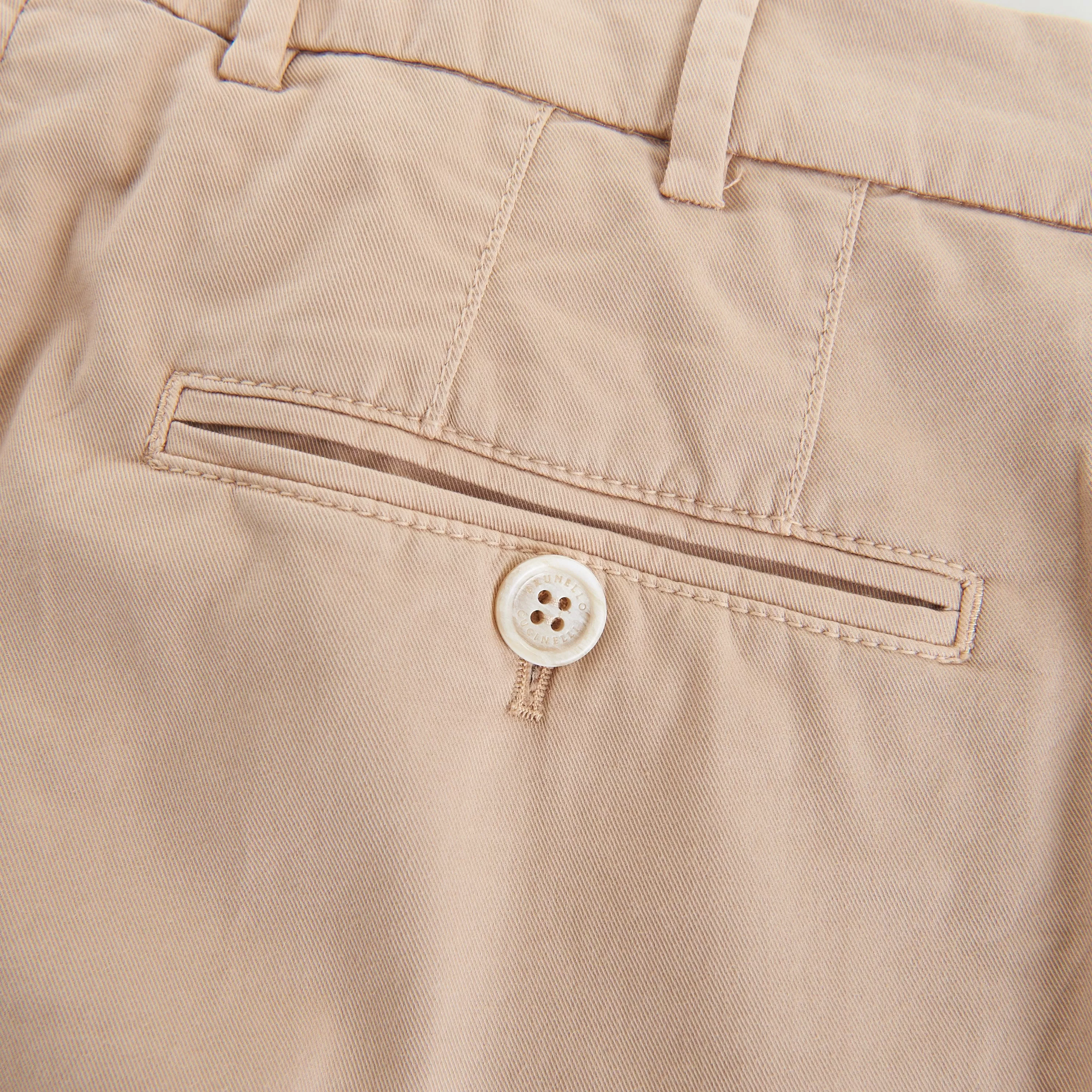 Havana Brown Italian Fit Trousers In American Pima Comfort Cotton Gabardine