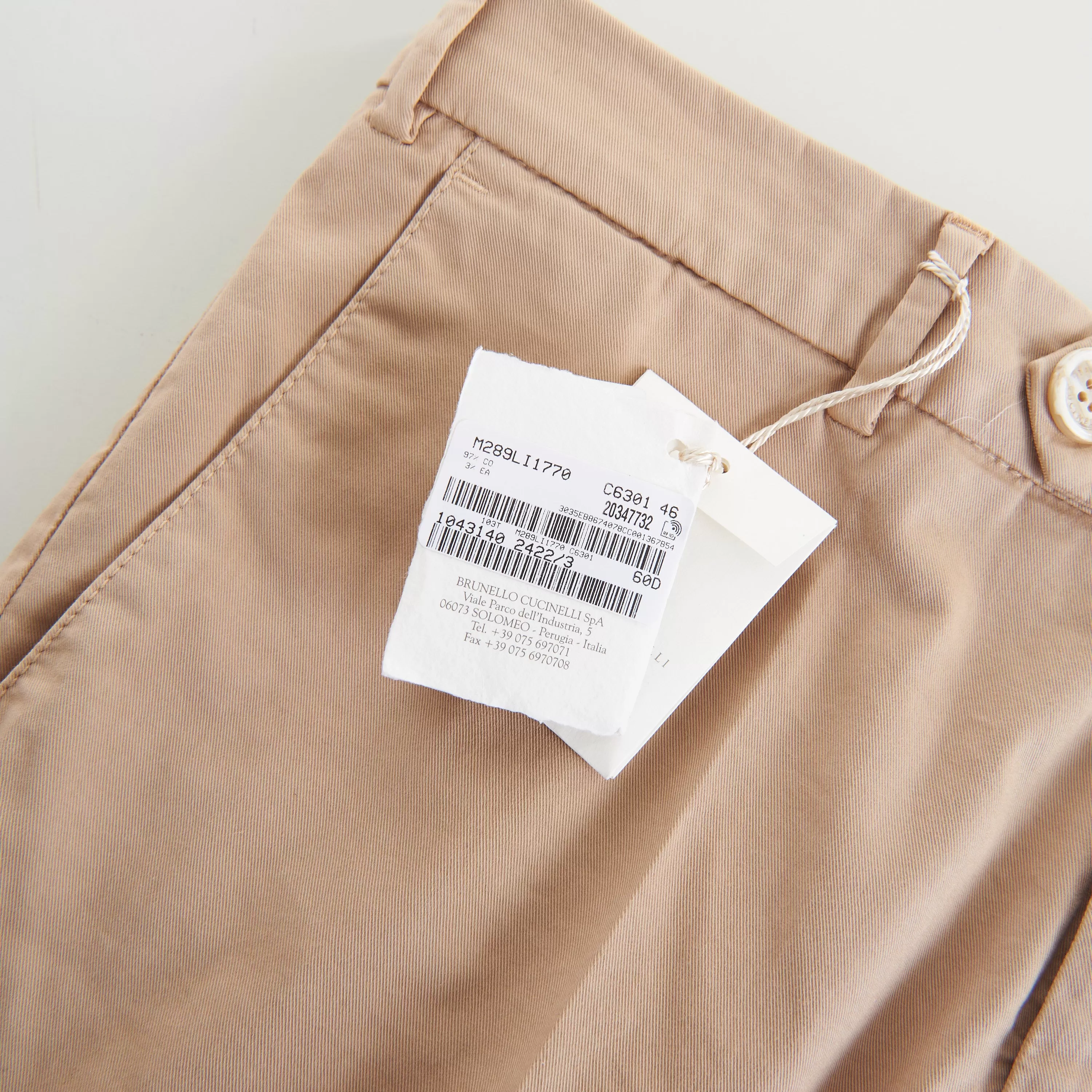 Havana Brown Italian Fit Trousers In American Pima Comfort Cotton Gabardine