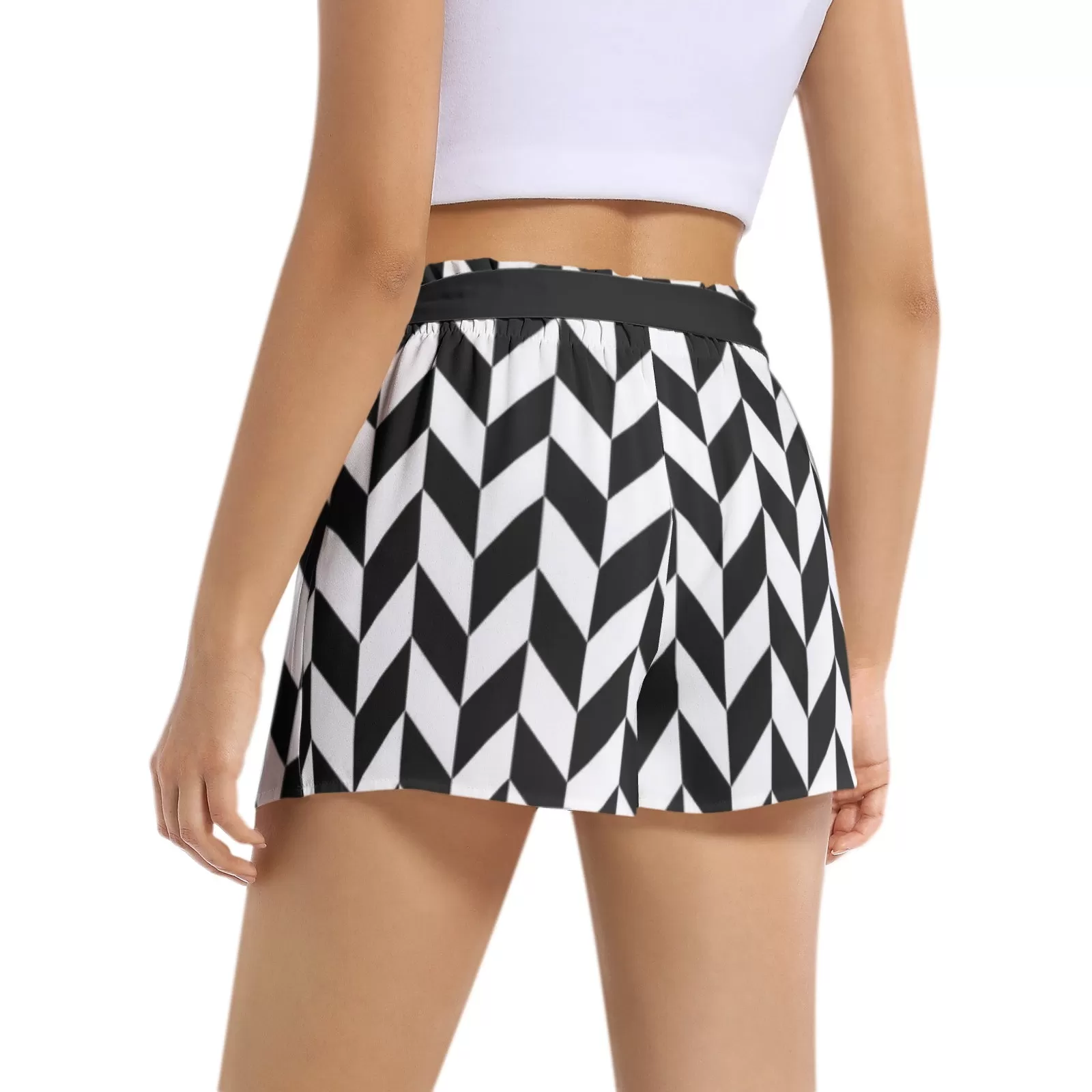 Herringbone Women's Belted Short