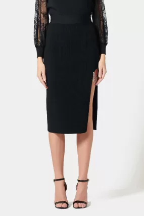 High Slit Chain-Link Bodycon Skirt