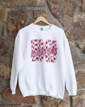 Hogs Twisted Check White Thrifted Sweatshirt