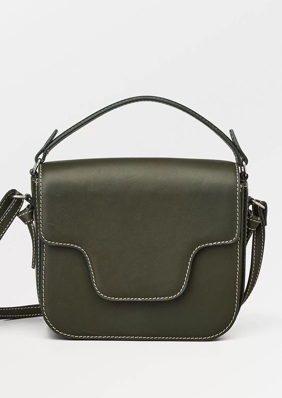 Iris Bag in Contrast Stitch Leather