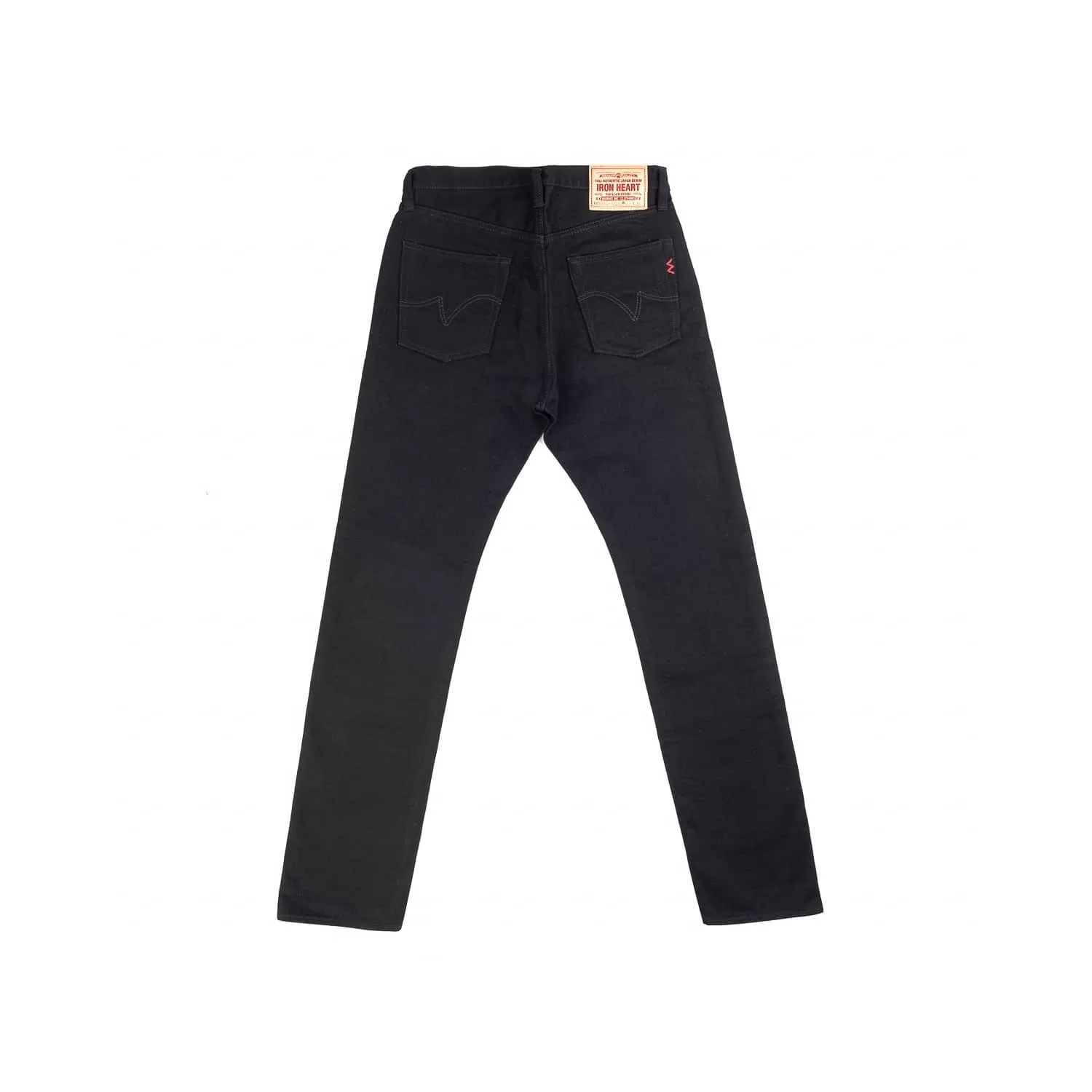 Iron Heart IH-888S-142bb 14oz Selvedge Denim Medium/ High Rise Tapered Cut Jeans Black/ Black