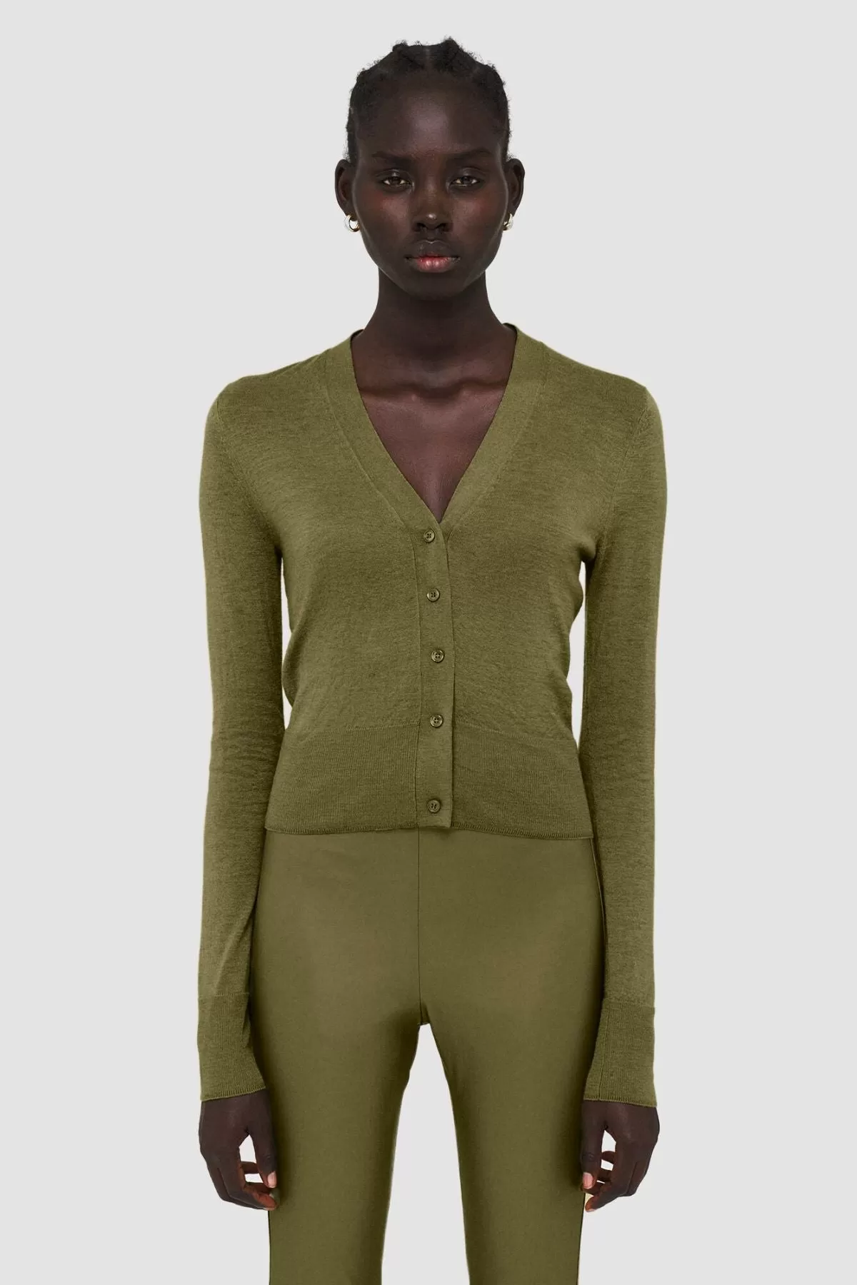 Joseph Cashair V-Neck Cardigan - Dark Olive