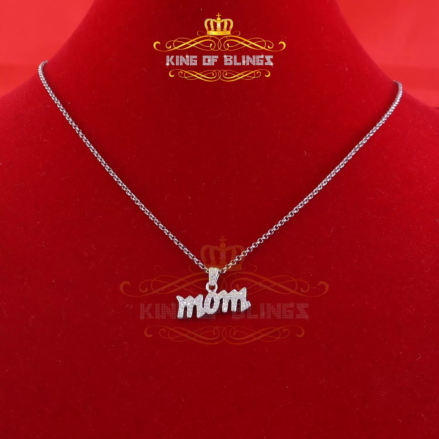 King Of Bling's 0.61ct Cubic Zirconia MOM Pendant White Silver Special Offer at Mother's Day