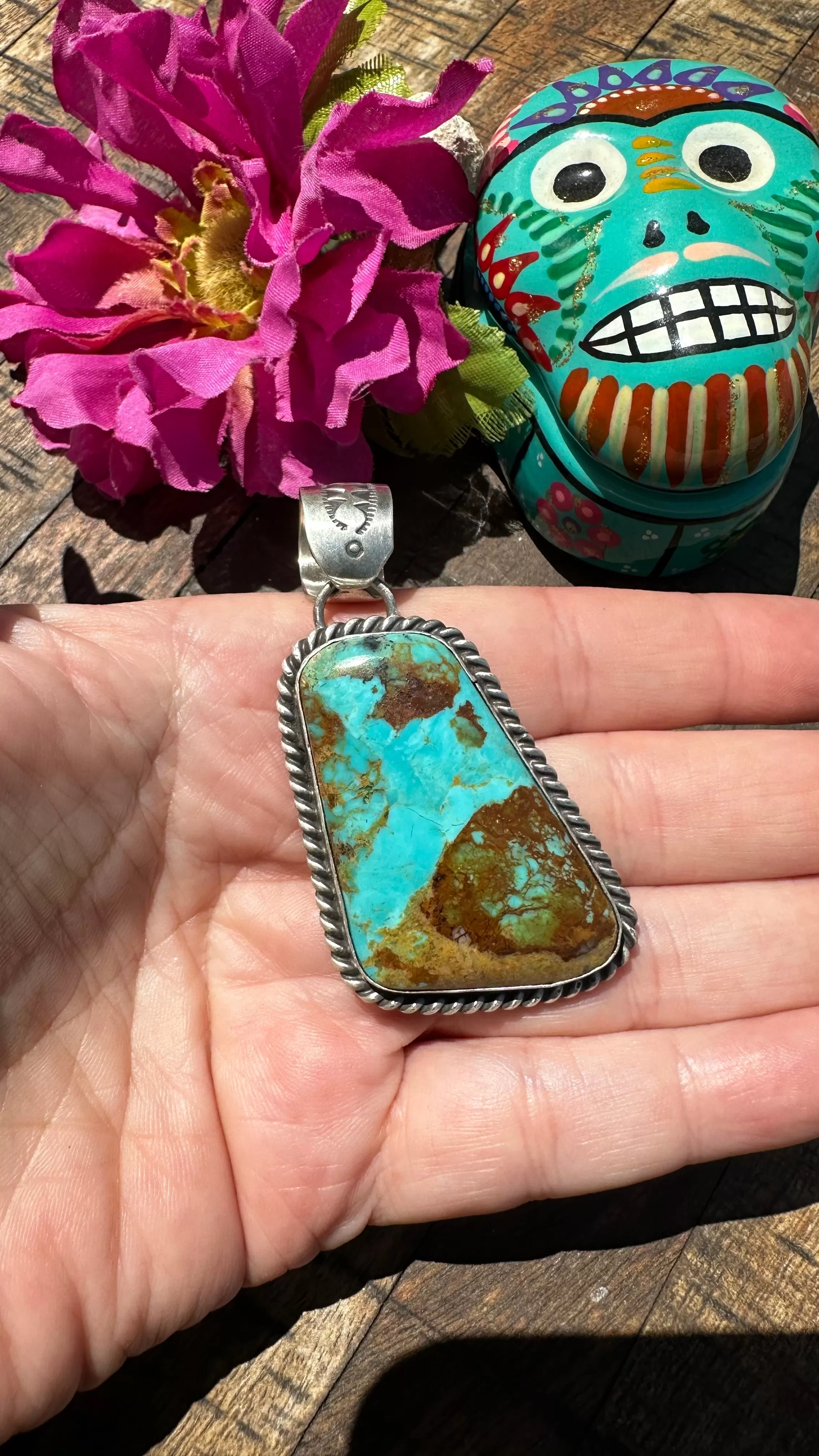 Kingman Turquoise Freeform Pendants #4