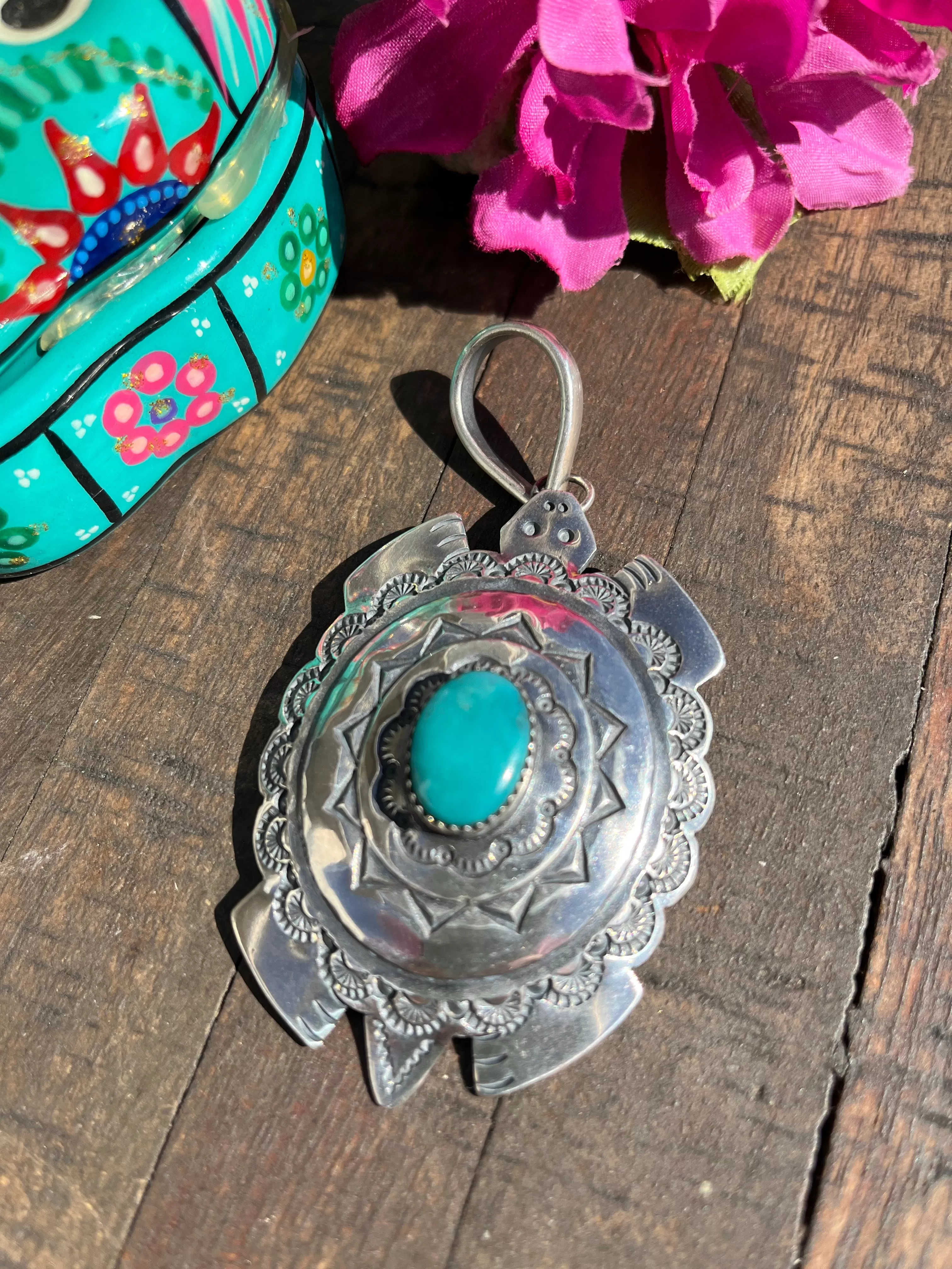 Kingman Turtle Pendant