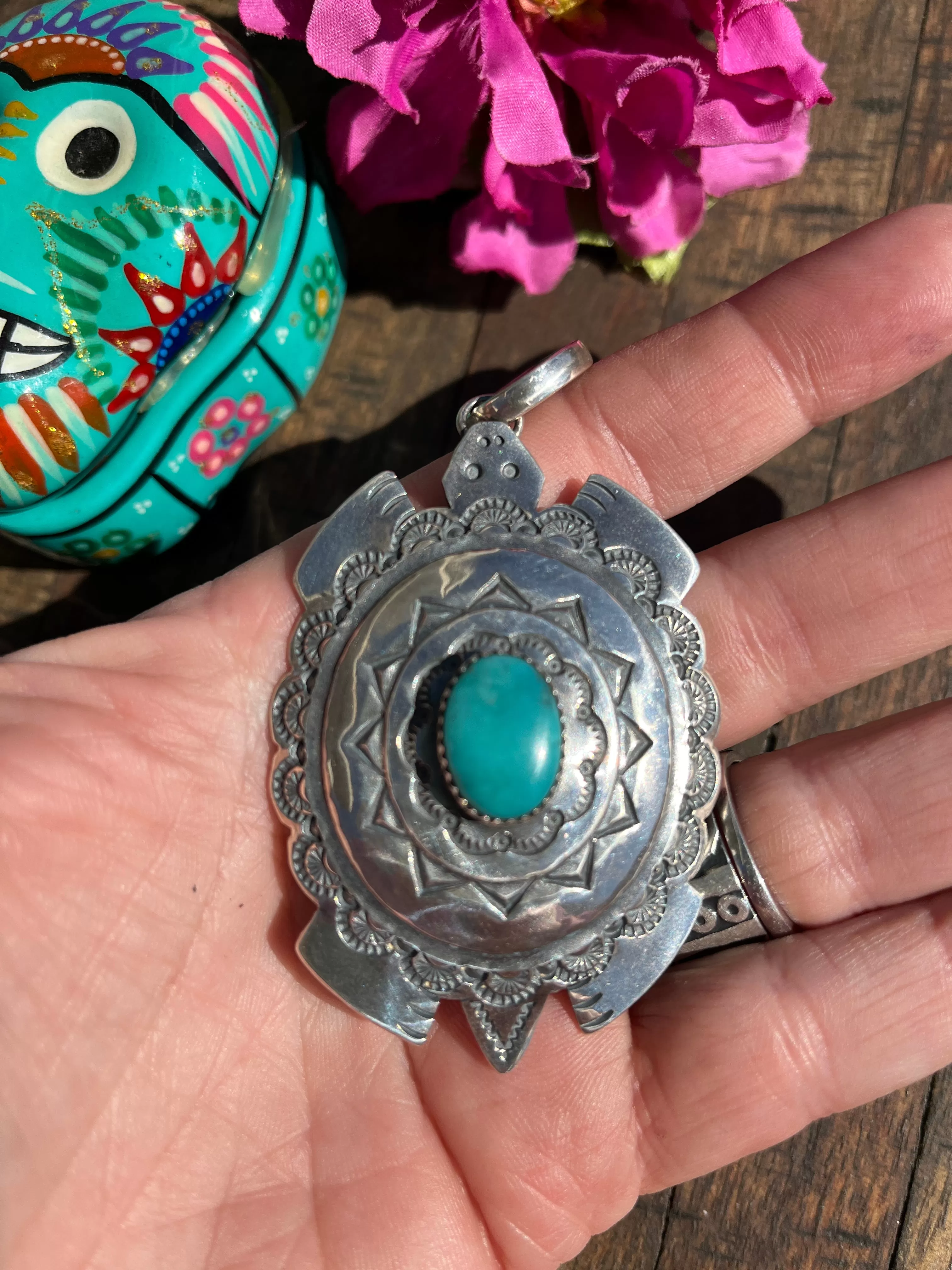 Kingman Turtle Pendant