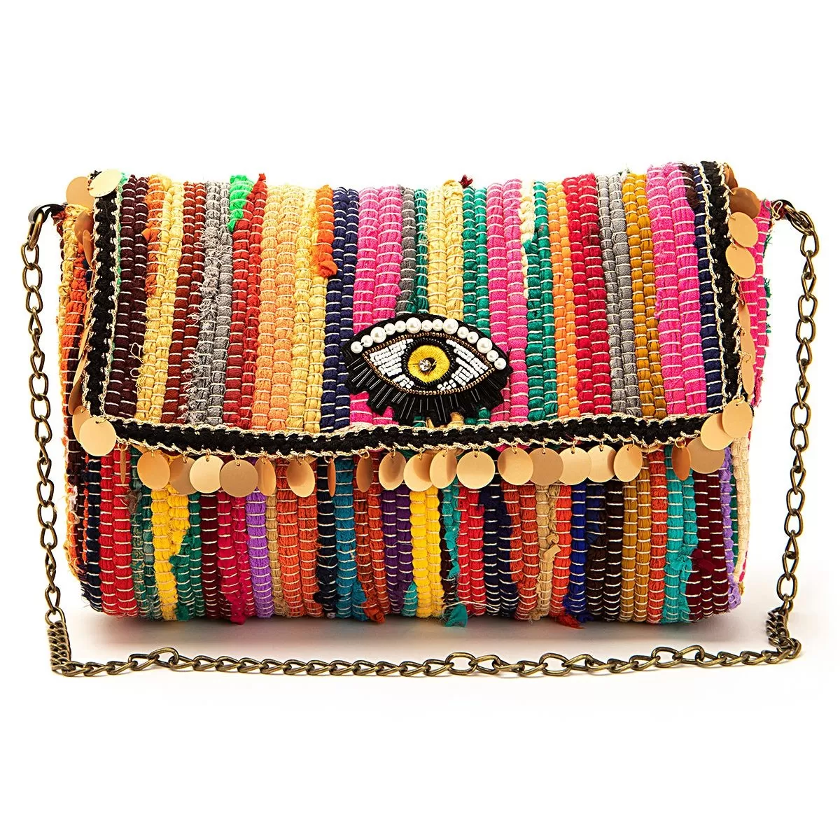 Kourelou Cross Body Bag With Evil Eye