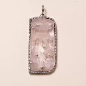 Lab Pink Sapphire with Diamonds Pendant