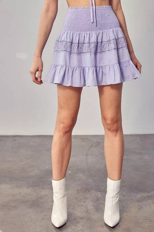 LACE TRIM DETAIL SKIRT