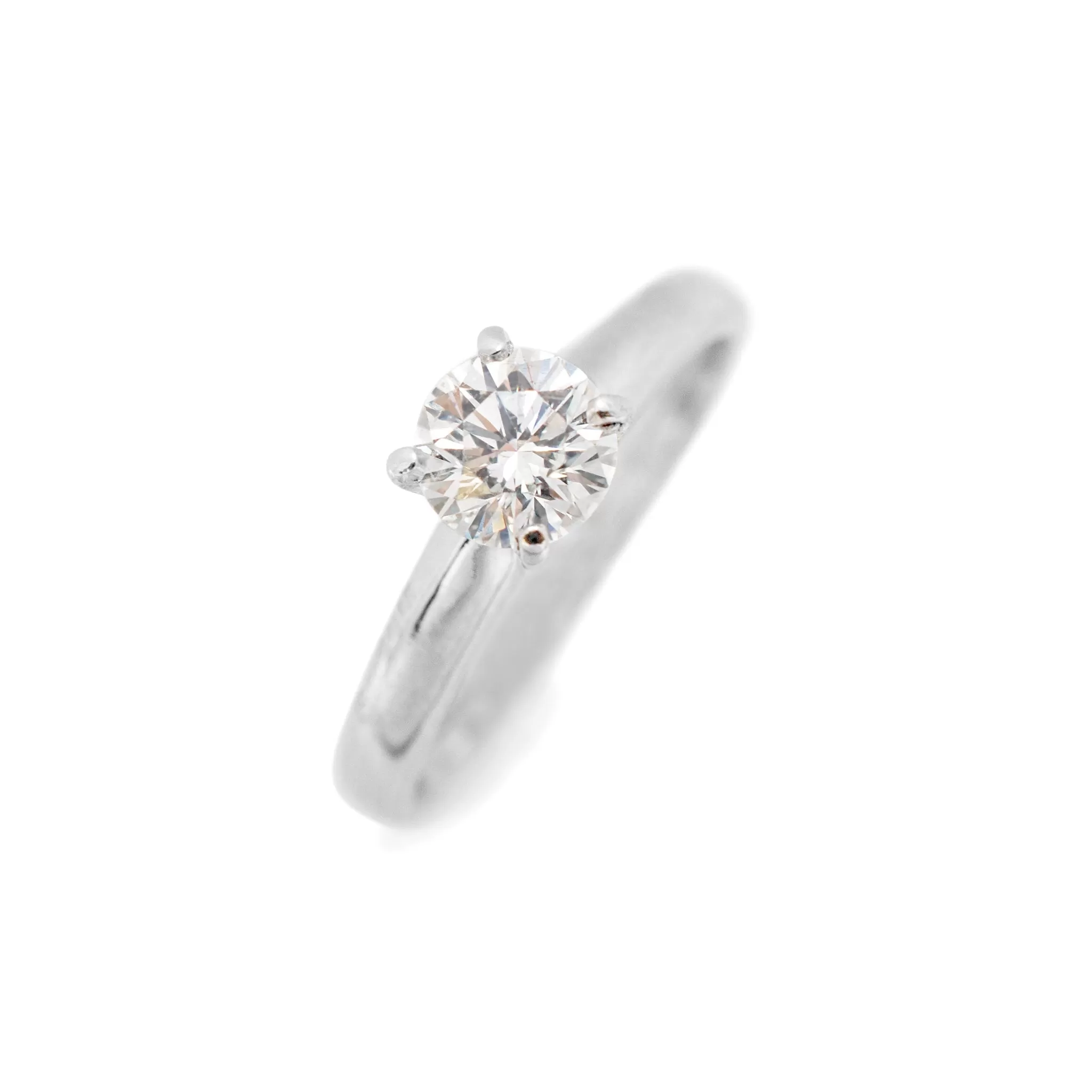 Ladies 14K White Gold Solitaire Diamond Engagement Ring