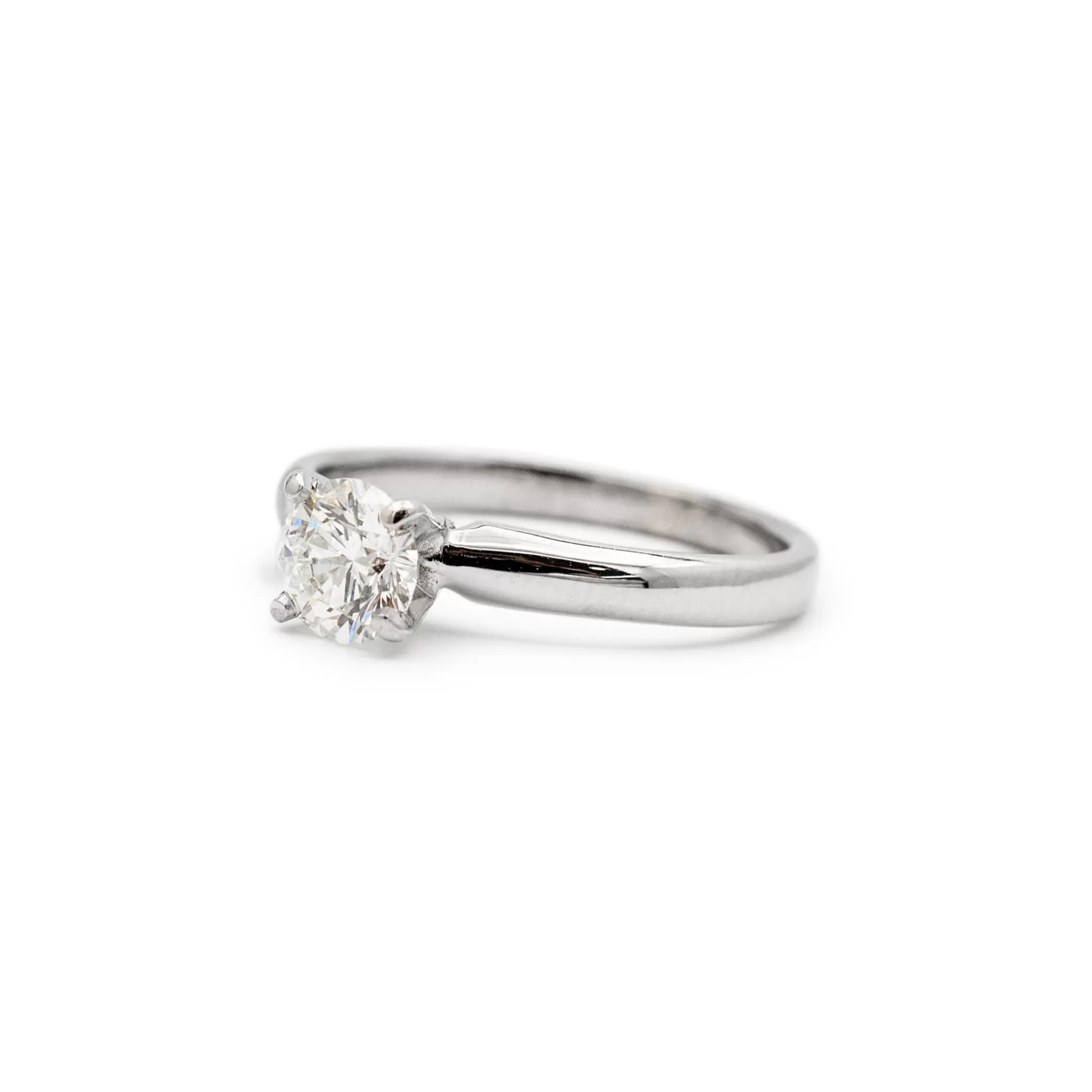 Ladies 14K White Gold Solitaire Diamond Engagement Ring