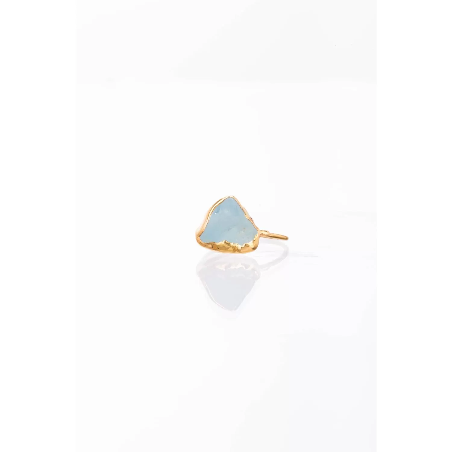 Large Raw Sky Blue Topaz Statement Ring