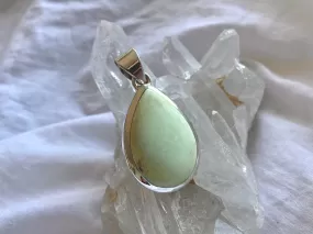 Lemon Chrysoprase Naevia Pendant - Large Teardrop