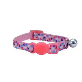 Li'l Pals Elastic Kitten Collar, Pink Hearts