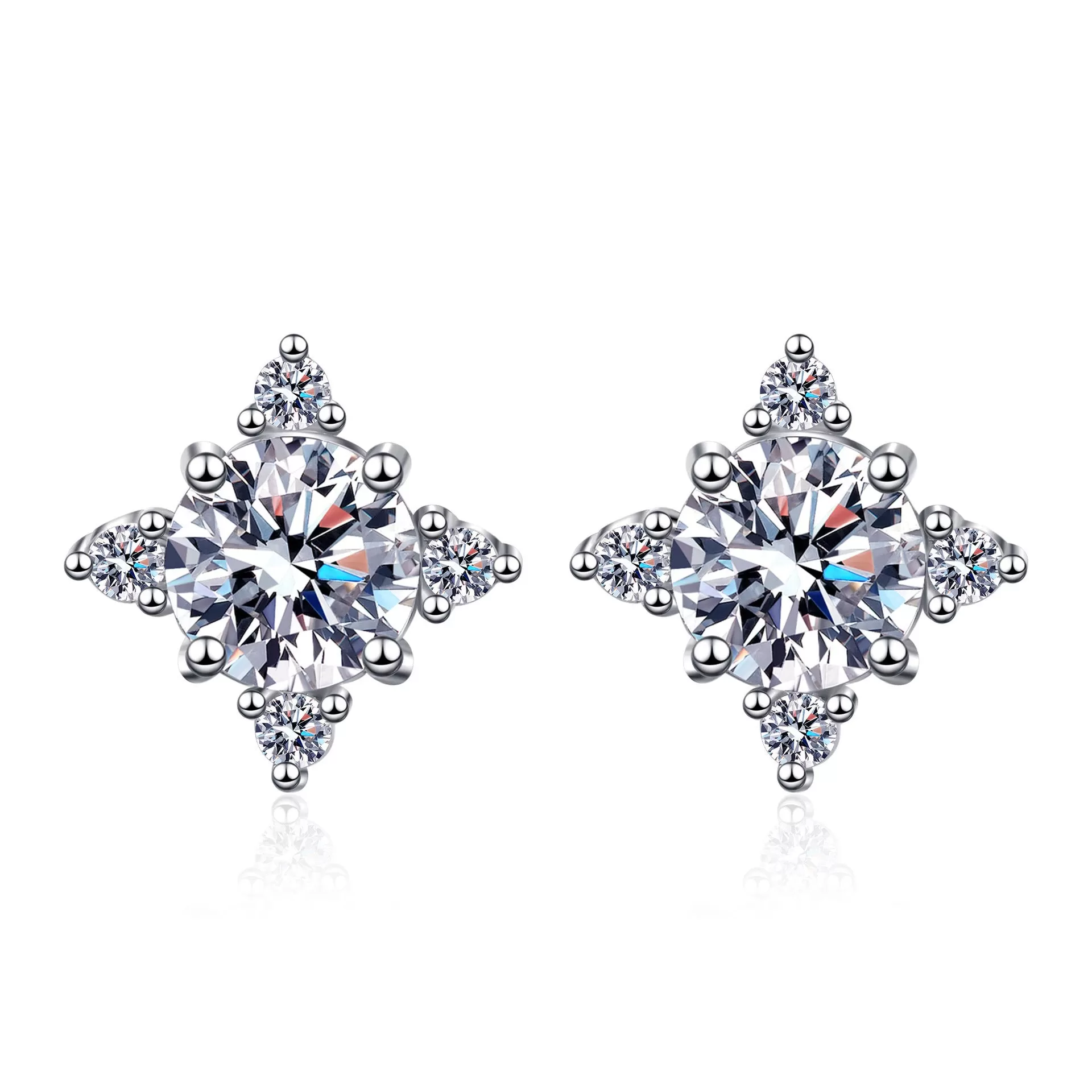 Lucky Clover Moissanite Earrings