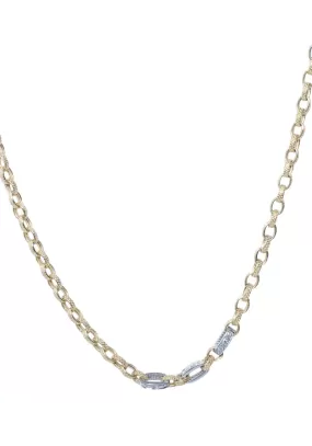 Marchisio 18" Yellow Gold & Diamond Link Chain