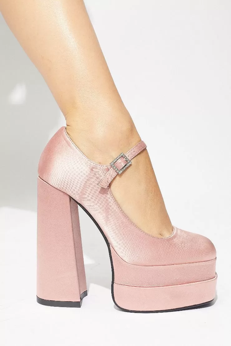 Mary Jane Blush Pink Platform Pumps