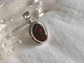 Mexican Fire Agate Ansley Pendant - Oval