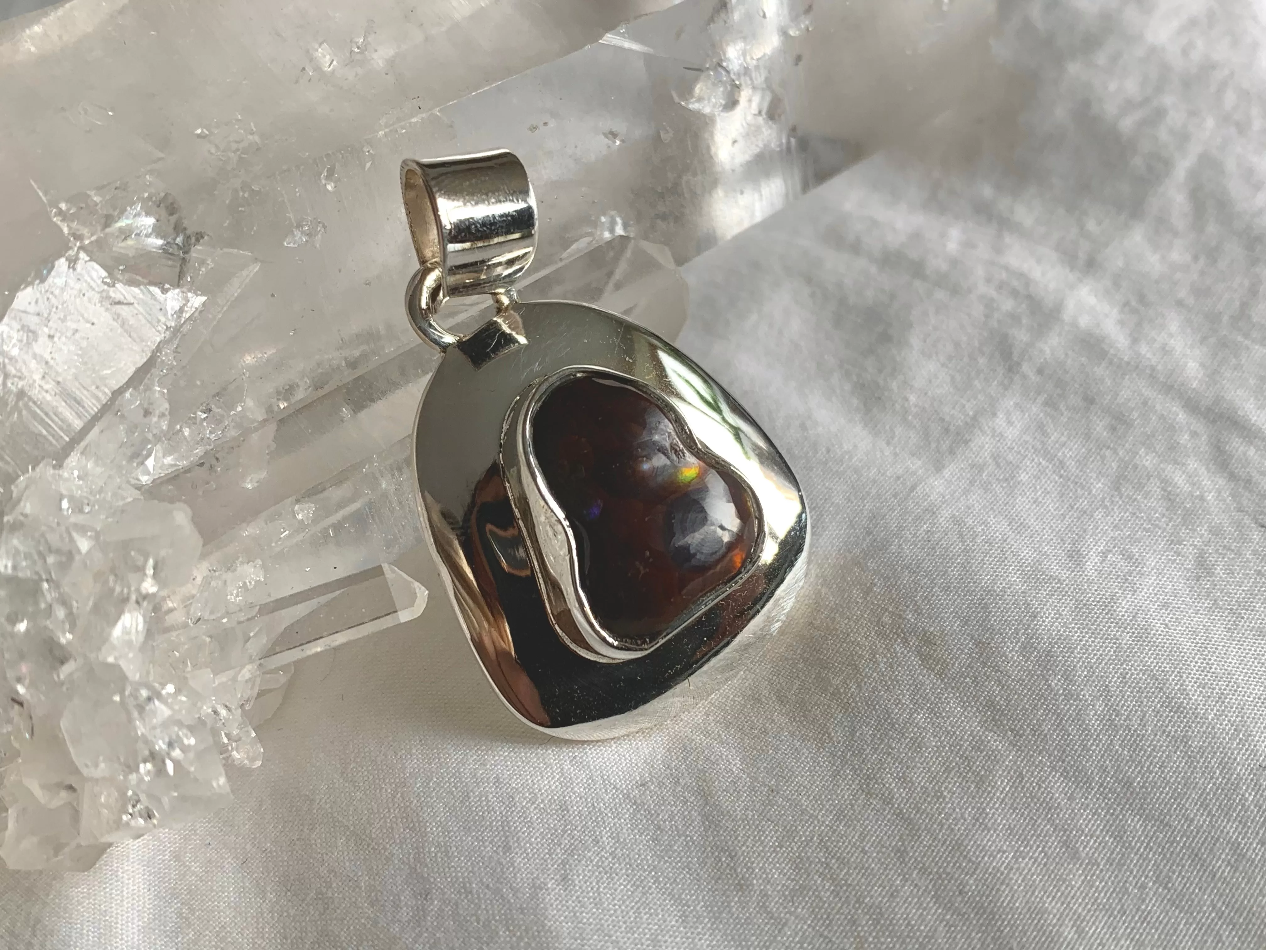 Mexican Fire Agate Medea Pendant - Freeform D