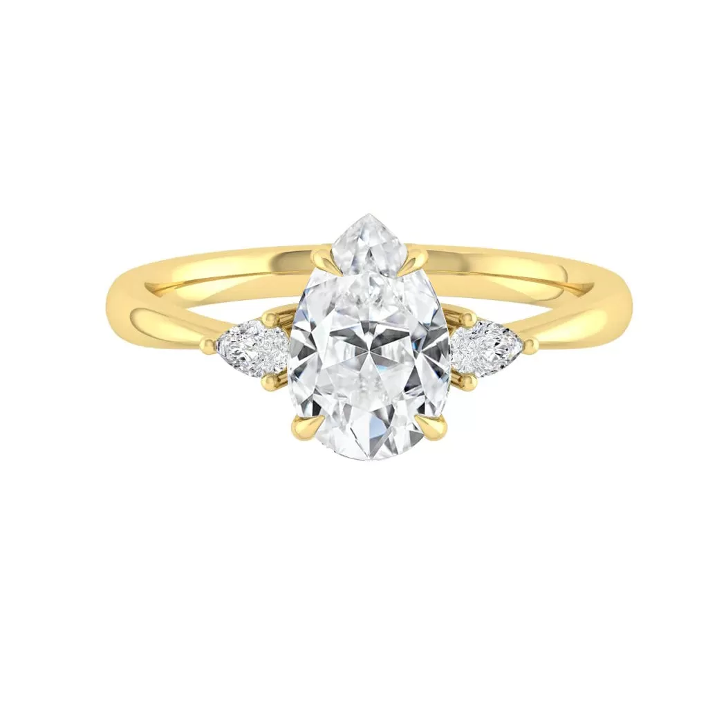 Mia Pear 0.90ct SUPERNOVA Moissanite 18K Yellow Gold