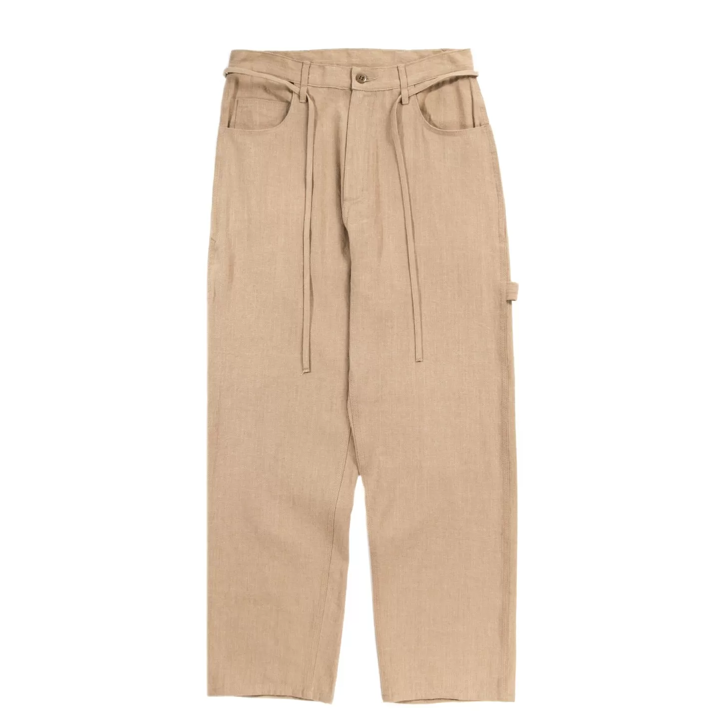 MONITALY DROP CROTCH PAINTER PANTS LINEN KHAKI