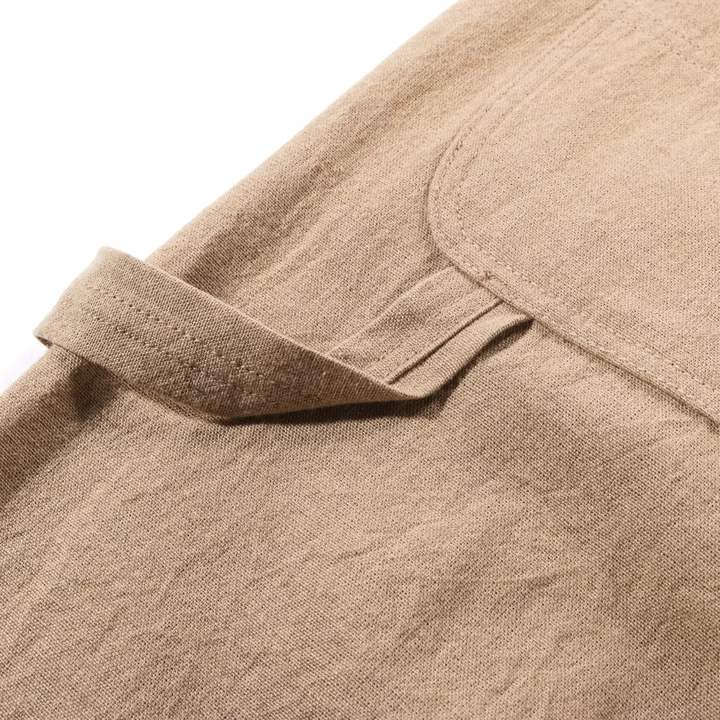 MONITALY DROP CROTCH PAINTER PANTS LINEN KHAKI