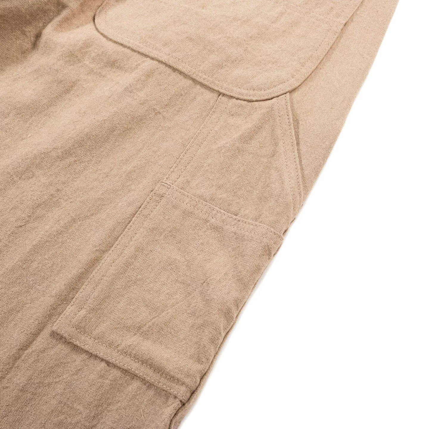 MONITALY DROP CROTCH PAINTER PANTS LINEN KHAKI