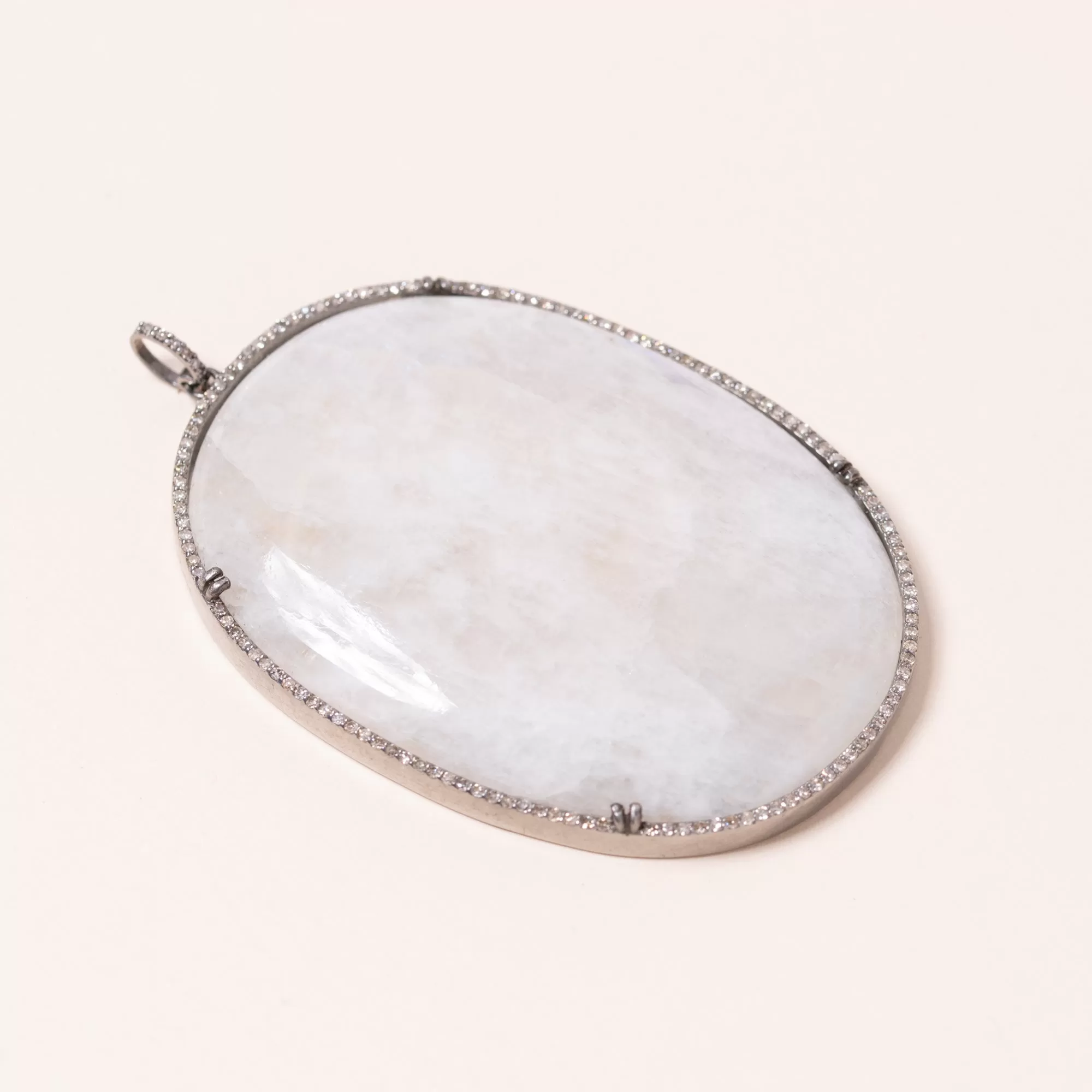 Moonstone and Diamond Pendant