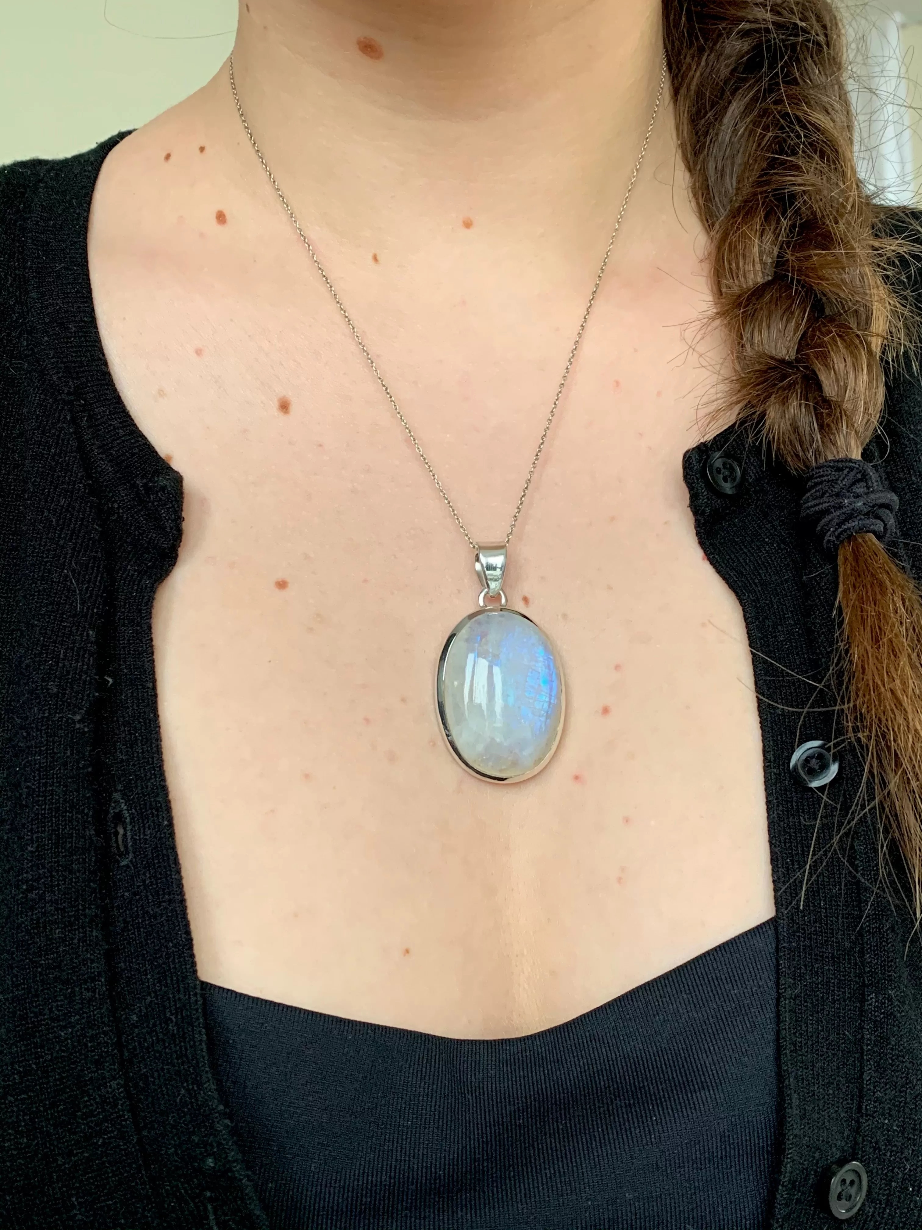 Moonstone Naevia Pendant - Large Oval