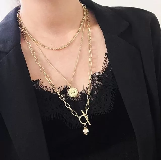 Multilayer Hip hop Long Chain Cool  Necklace