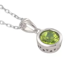 Natural Peridot Bezel Setting Pendant Necklace