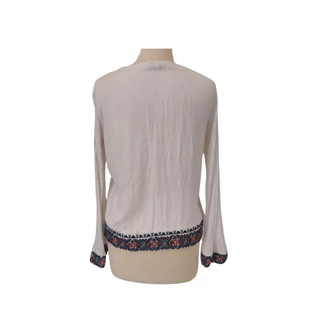 NEXT White Ethnic Embroidered Top | Pre Loved |