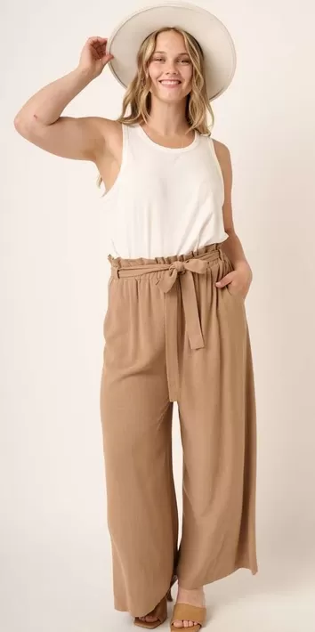 Noah Wide Leg Pants in Mocha