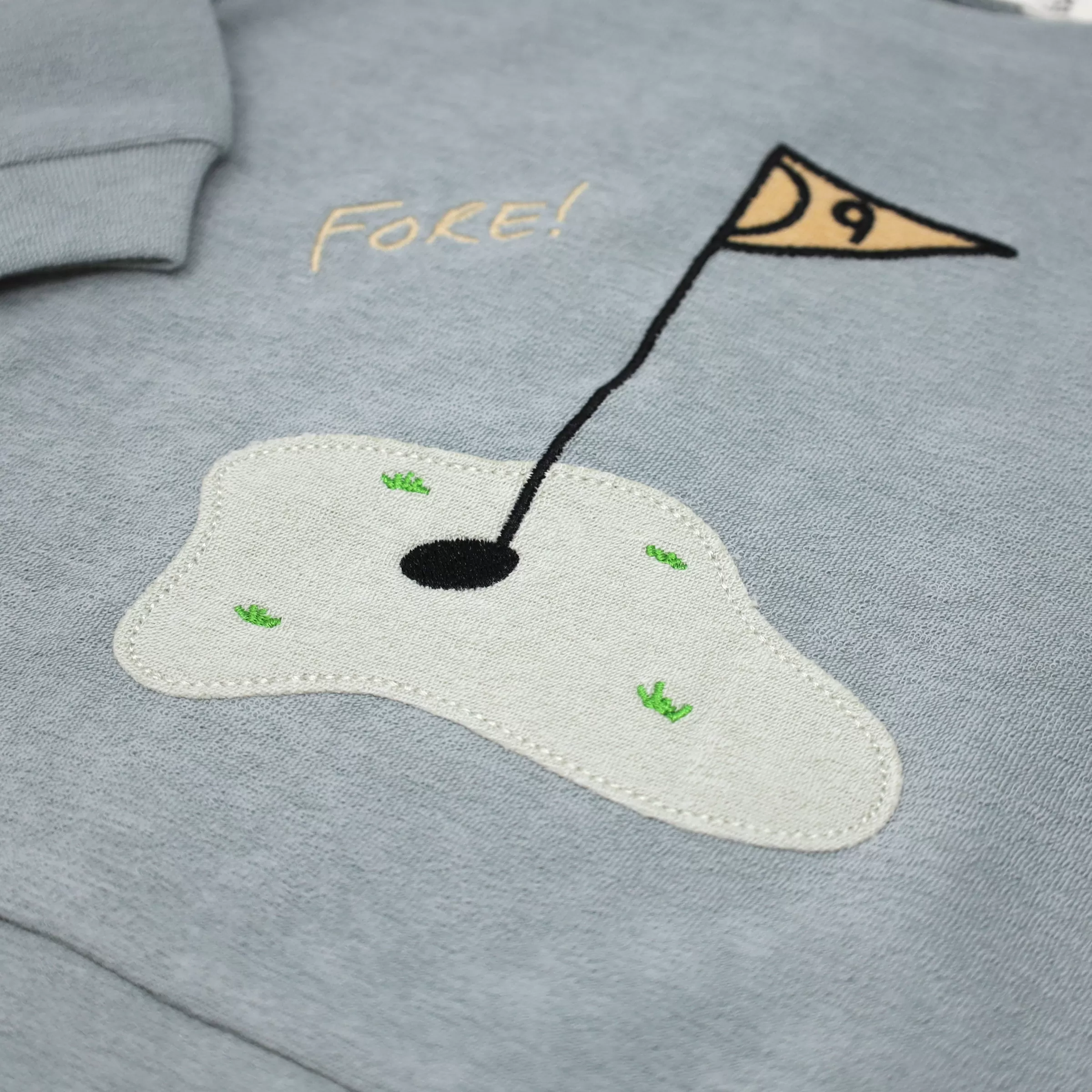 oh baby! Terry Brooklyn Boxy Sweatshirt - Golf FORE! Applique - Mist